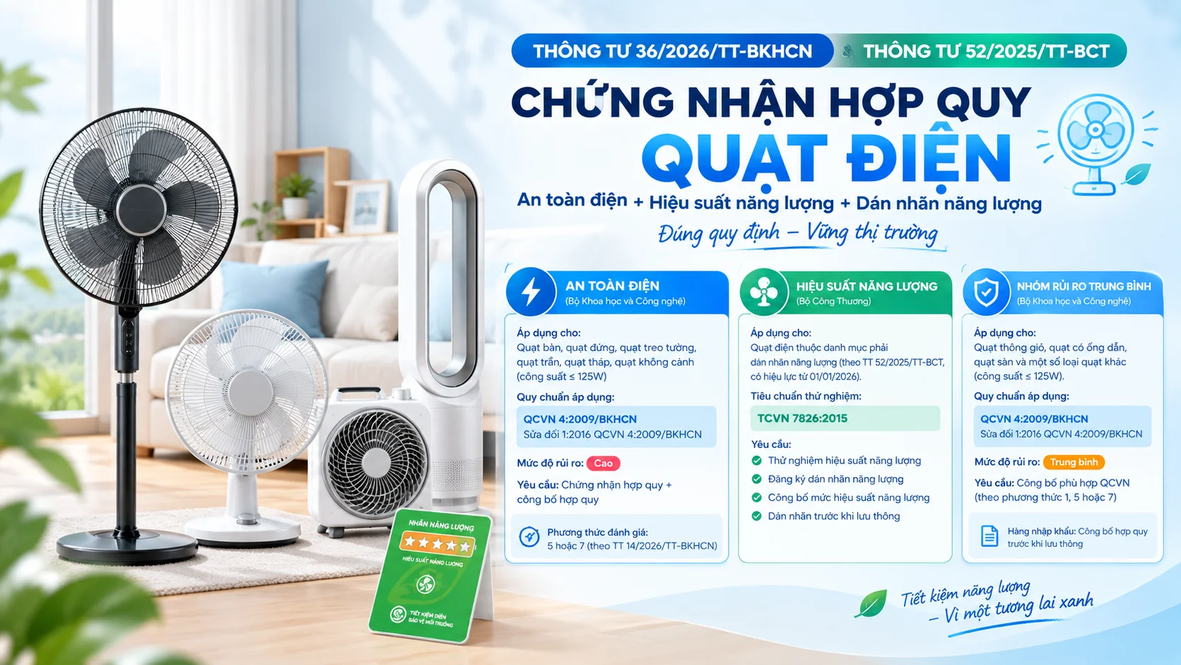 Chứng nhận hợp quy cho Quạt điện